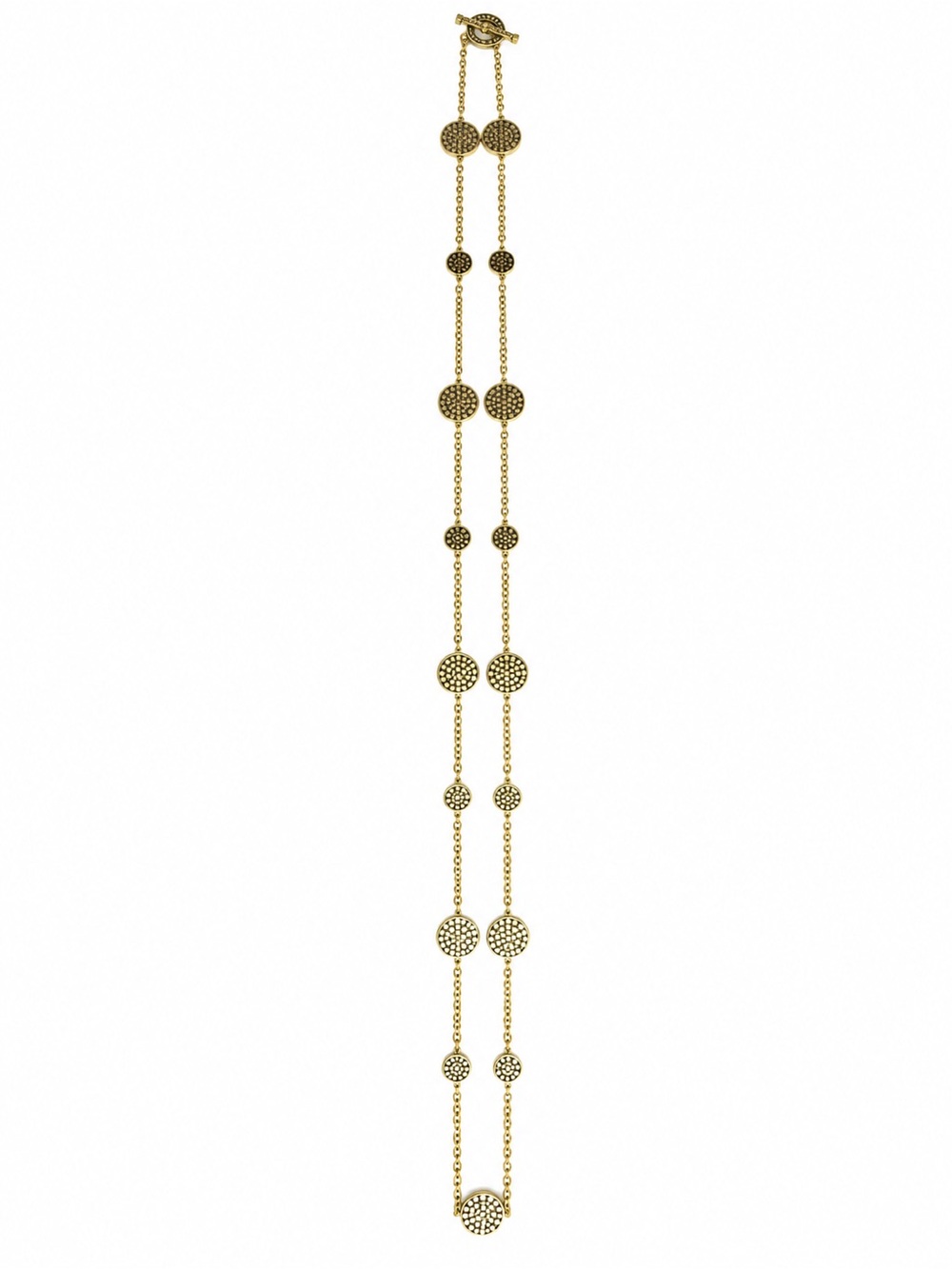 Anna Beck Sterling Silver 18K Gold Vermeil Disc Dot Station Link Necklace 18”